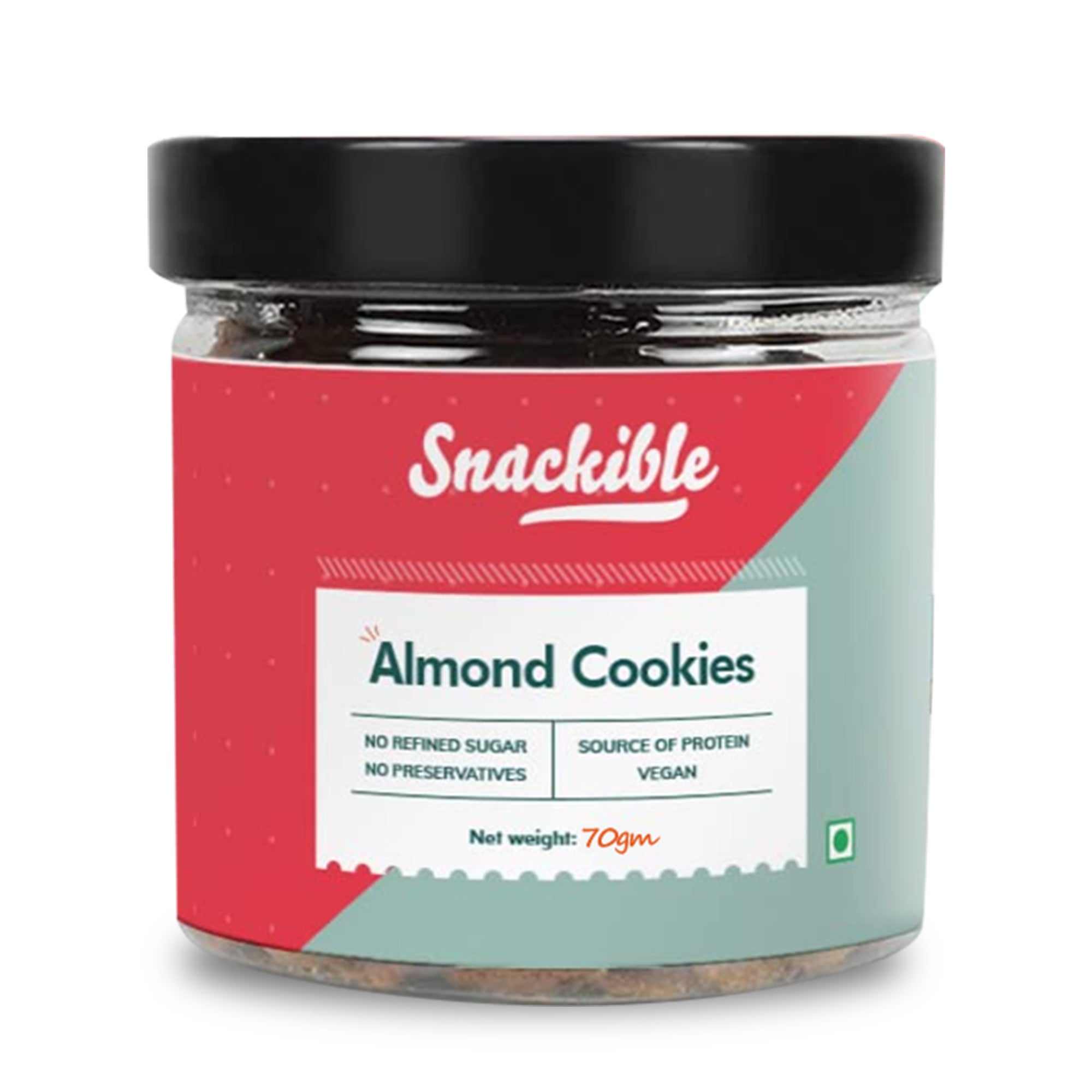 Snackible Almond Cookies - 70gm | Pack of 4