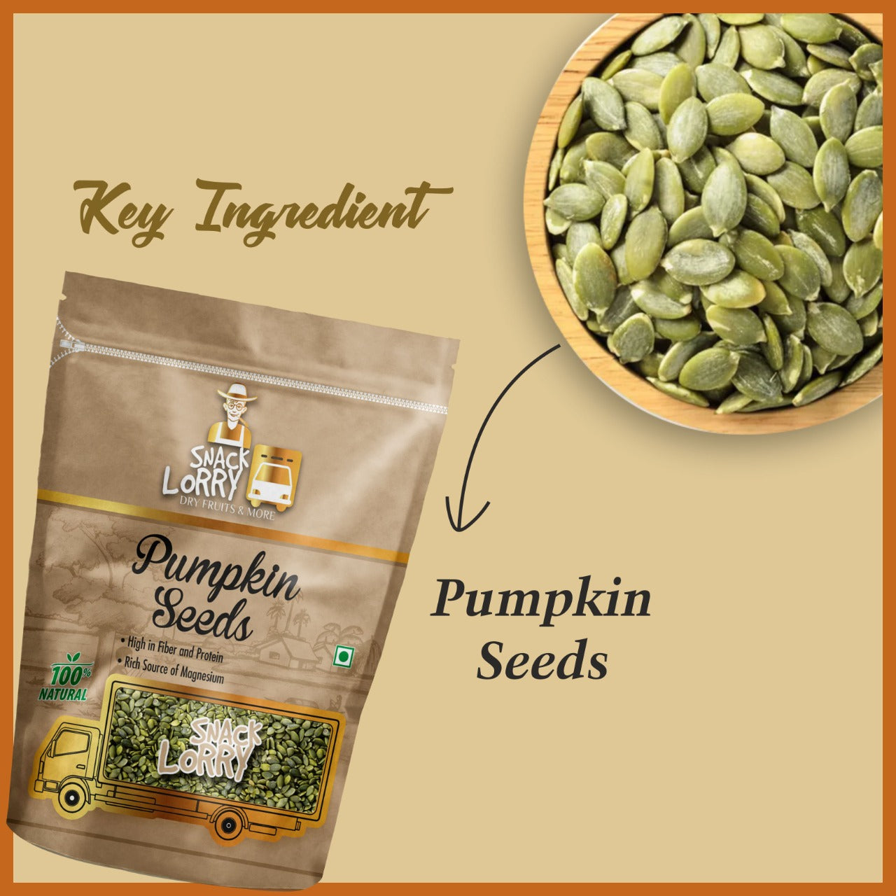 Snacklorry raw pumpkin seeds