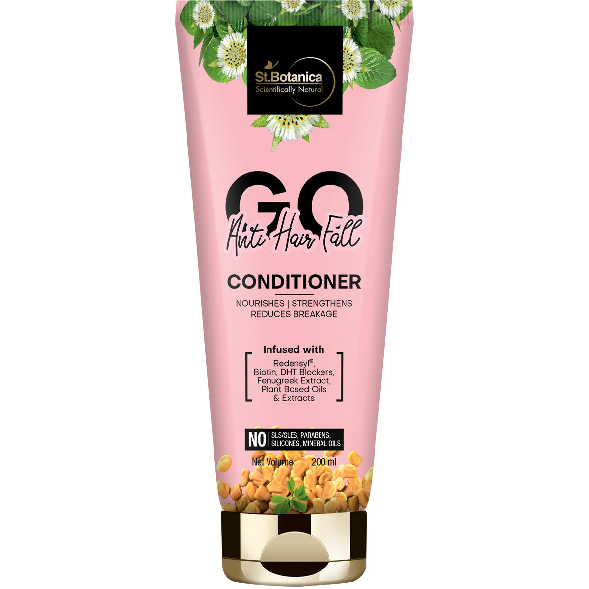 St.Botanica Go Anti-Hair Fall Hair Conditioner - With Redensyl, Biotin, Natural Dht Blockers, No Sls/ Sulphate, Paraben, Silicones, Colors, 200 ml