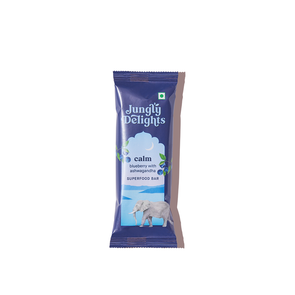 Jungly Delights Energy Bar | Blueberry with Ashwagandha | Calm Superfood | 5NX38g