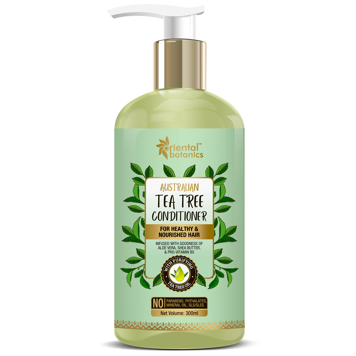 Oriental Botanics Australian Tea Tree Hair Conditioner - With Aloe Vera, Shea Butter - For Healthy And Nourished Hair - No SLS / Sulphate, Paraben, 300 ml