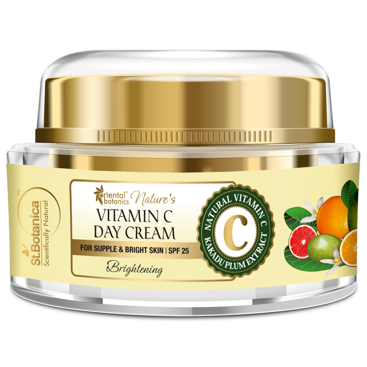 Oriental Botanics Nature's Vitamin C Face Brightening Day Cream Spf 25 - With Kakadu Plum - For Supple and Bright Skin, 50 g