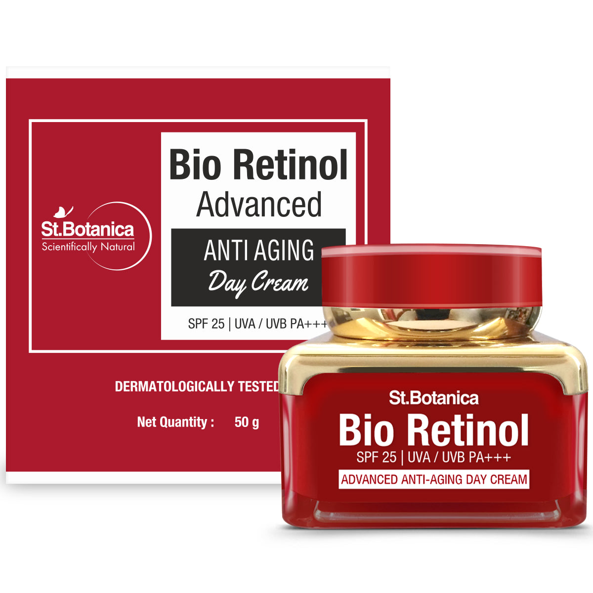 St.Botanica Retinol Advanced Anti-Aging Day Cream SPF 30, UVA/UVB PA+++, Smooth, Firm & Hydrate Aging Skin, 50 g (STBOT592)