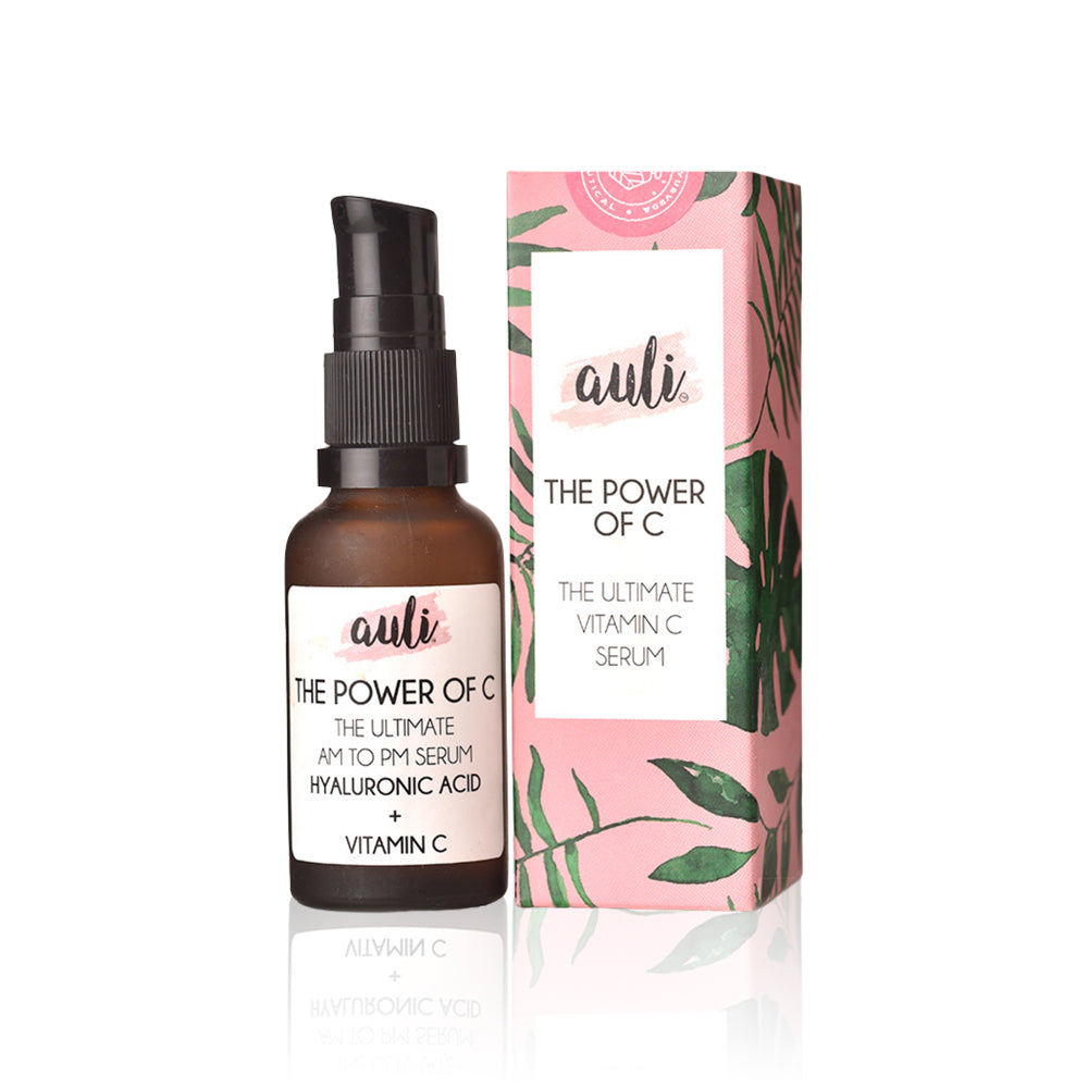 Auli Vitamin C Face Serum | Hyaluronic Acid | For all skin types | Anti-ageing and Brightening | 30ml