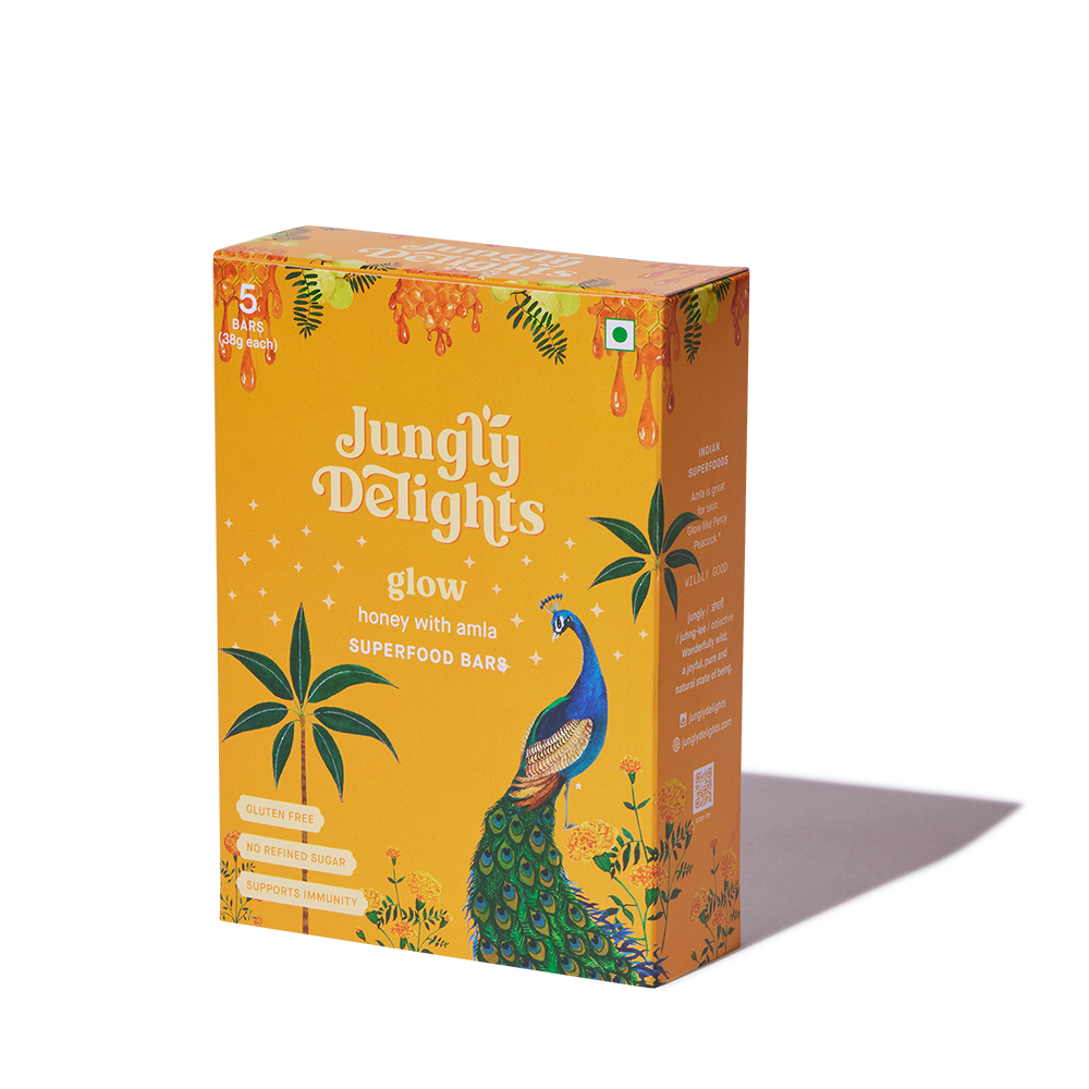 Jungly Delights Energy Bar | Honey with Amla |Glow Superfood | 5NX38g