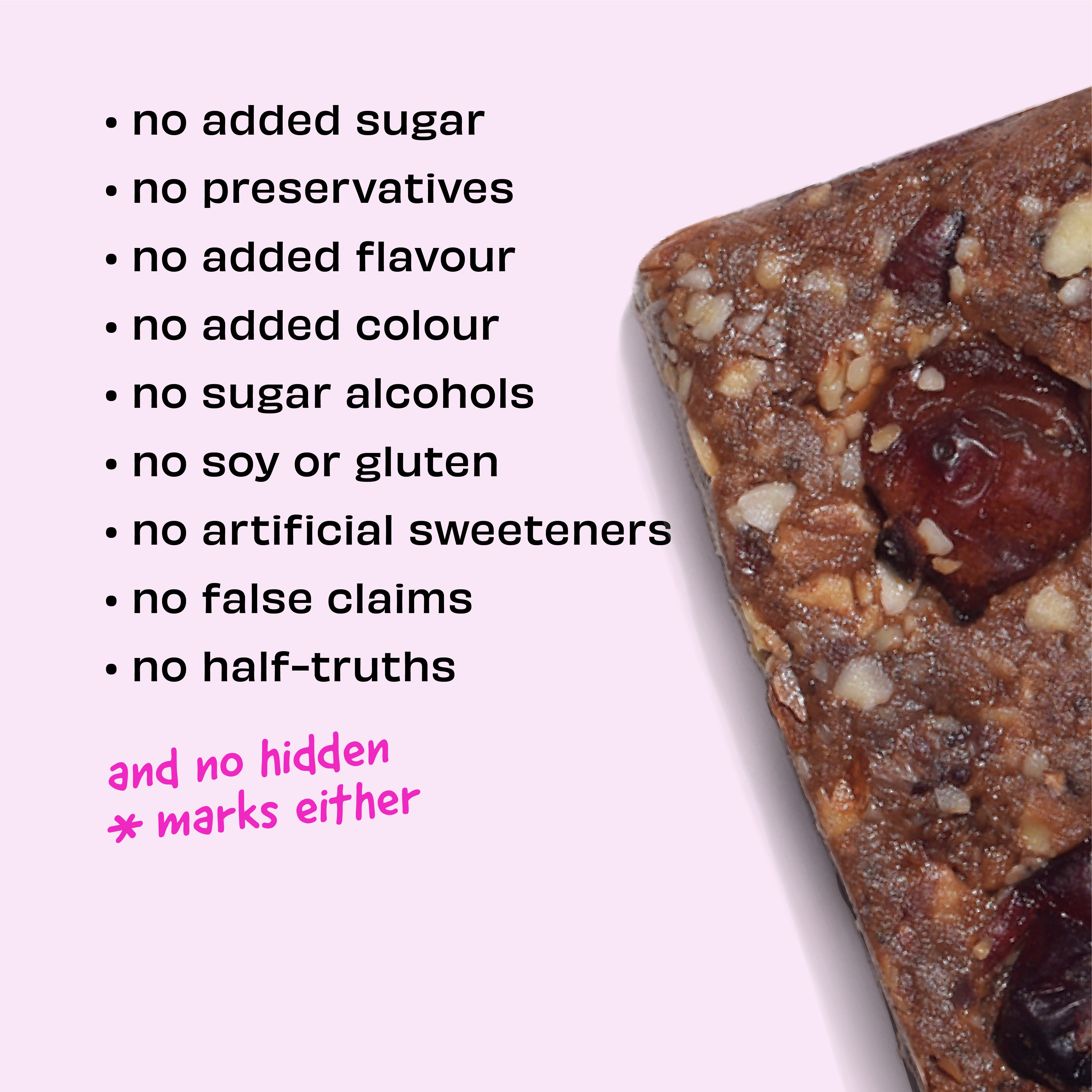 The Whole Truth - Energy Bars | Cocoa Cranberry Fudge | Pack of 6 x 40g | Dairy Free & Sugarfree | No Artificial Sweetener | Vegan | No Preservatives | All Natural | Healthy Snack