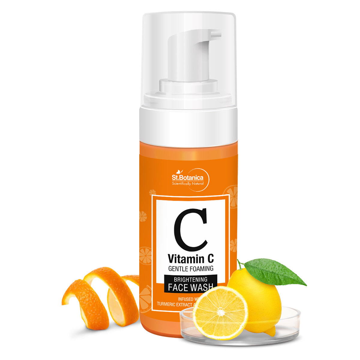 St.Botanica Vitamin C Foaming Brightening Face Wash - No Parabens, Sulphate, Silicones, 120 ml