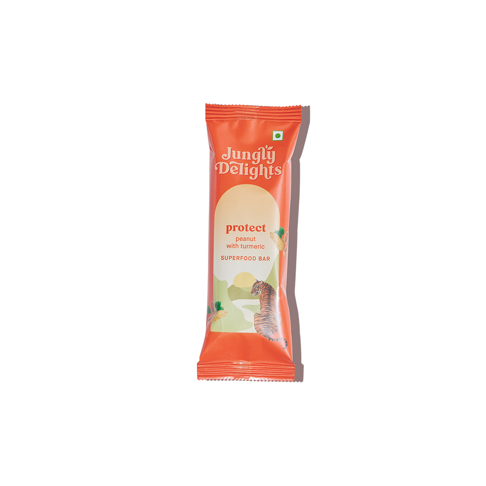 Jungly Delights Energy Bar | Peanut & Turmeric | Protect Superfood | 5NX38g