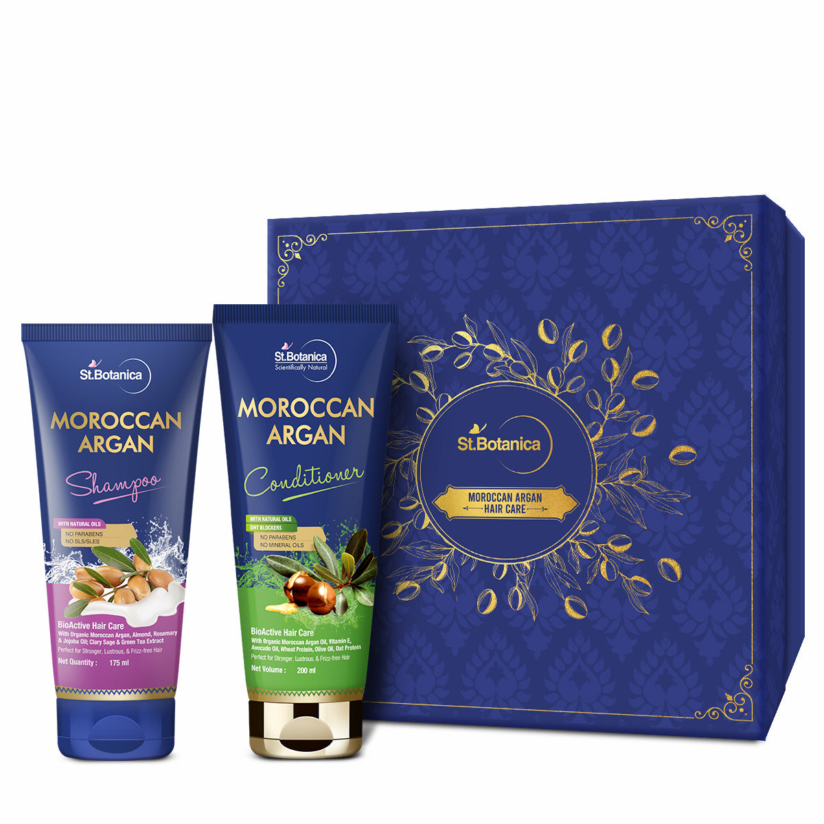 St.Botanica Moroccan Argan Hair Care Kit | Shampoo (175ml) + Conditioner (200ml) | Deeply Nourishes