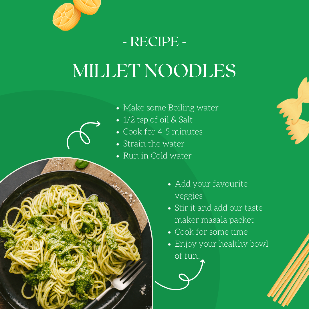 Native Pods Millet Noodles | Not Fried | No MSG | Pack of 2 | 180g X 2 | Little + Multi-millet