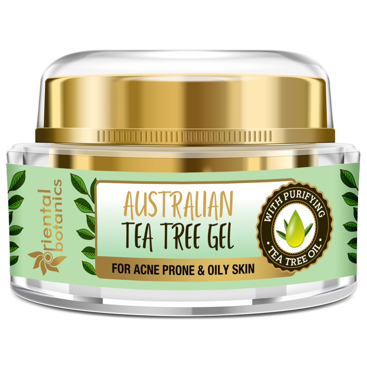 Oriental Botanics Australian Tea Tree Face Gel 50ml | Day or Night Cream For Acne Prone & Oily Skin, No SLS and Paraben (ORBOT69)