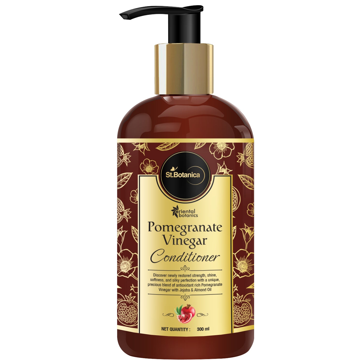 Oriental Botanics Pomegranate Vinegar Conditioner, With Golden Jojoba Oil, Almond, For Healthy, Strong Hair with Antioxidant Boost, 300 ml