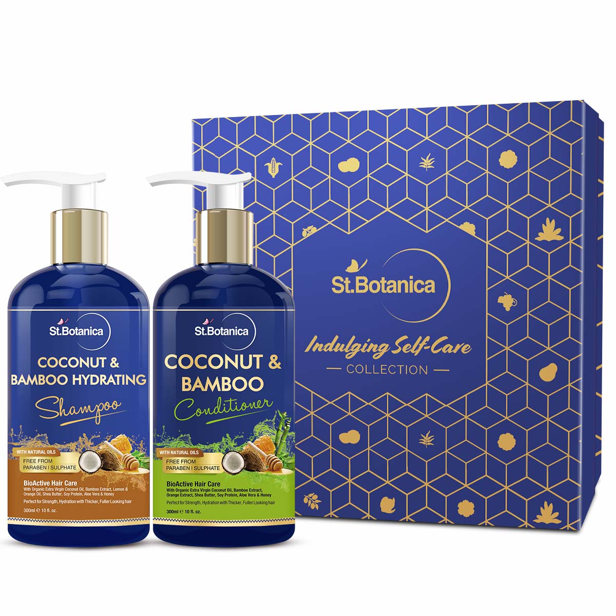 St.Botanica Coconut Oil & Bamboo Hair Strengthening Shampoo + St.Botanica Coconut & Bamboo Hair Conditioner, 300ml