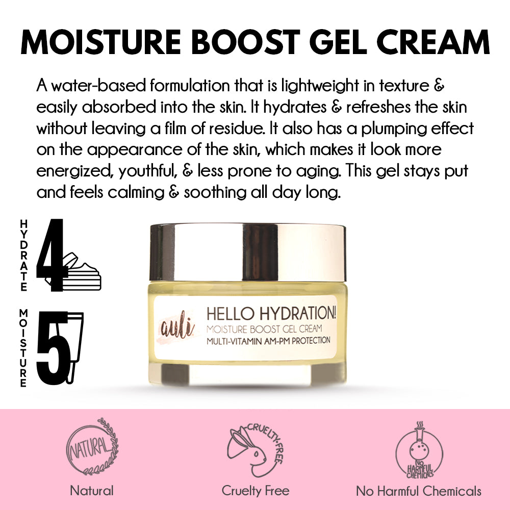 Auli Hello Hydration Multivitamin Gel Cream | With Licorice and Fenugreek | For all skin types | Anti-ageing, Hydrating, Glowing | 60g