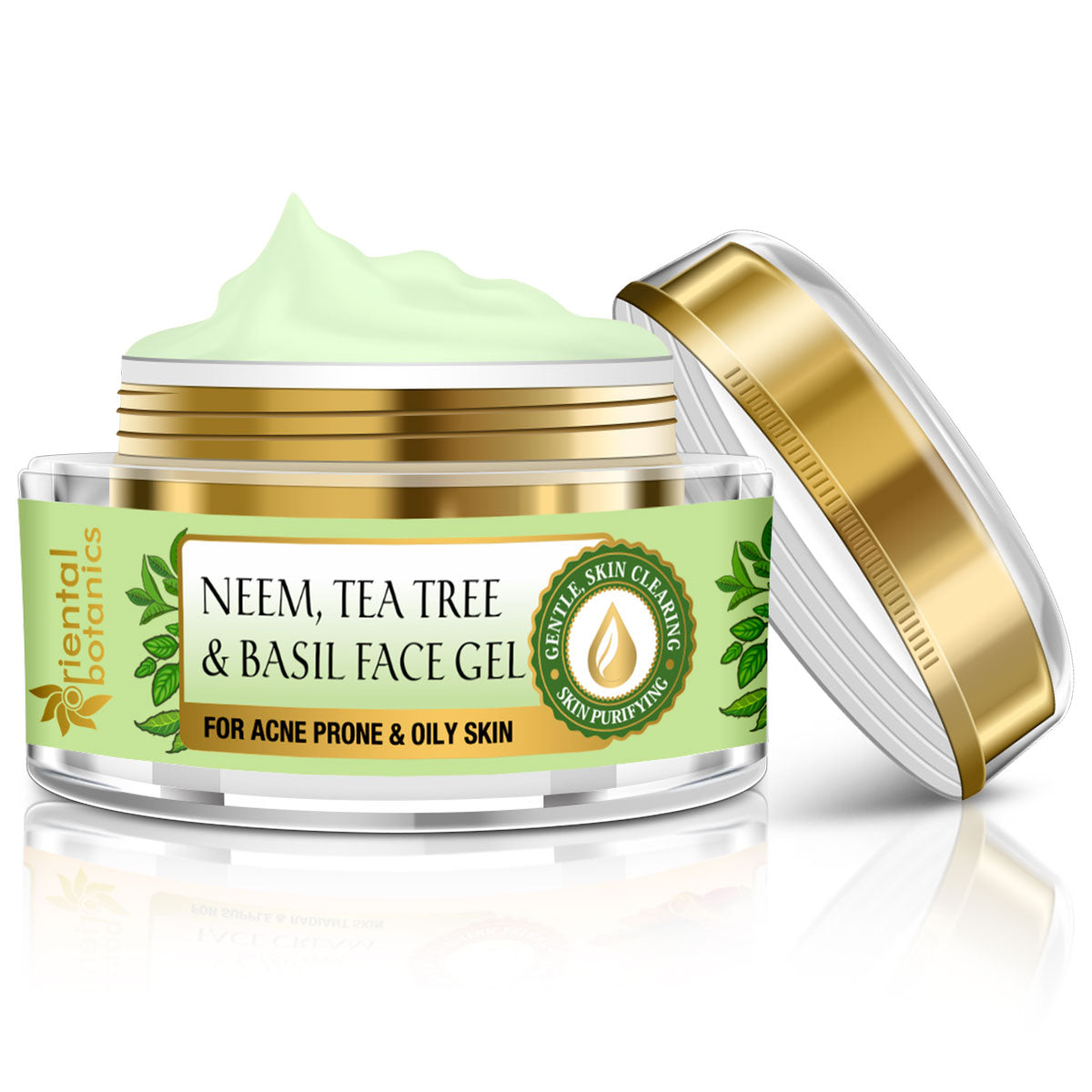 Oriental Botanics Neem, Tea Tree And Basil Anti Acne Night Face Night Gel Cream - For Oily Skin, 50g