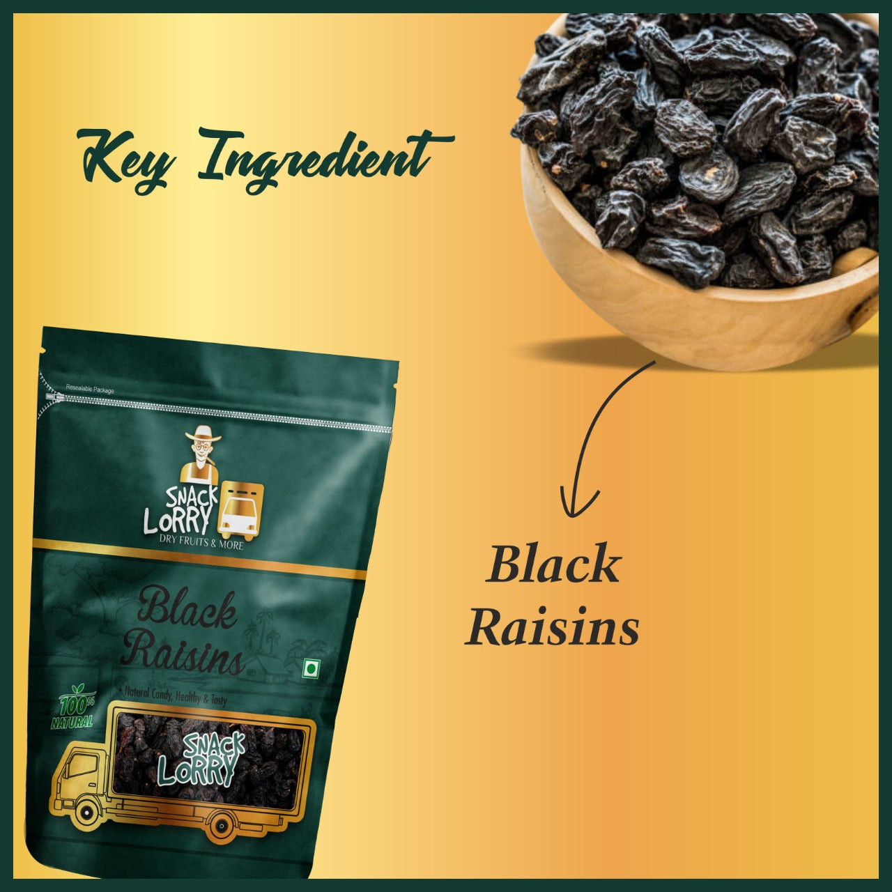 Snacklorry Black Raisins | 250g