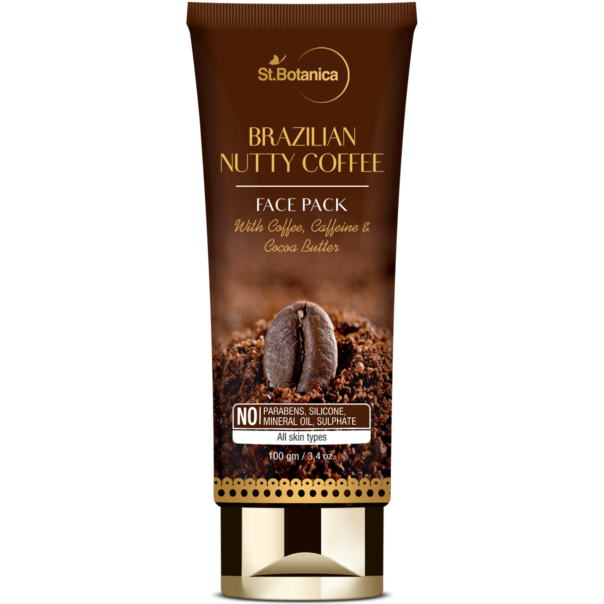 St.Botanica Brazilian Nutty Coffee Face Mask with Coffee, Caffeine and Cocoa Butter No Sls, Paraben for Hyperpigmentation and dark spots, 100 ml