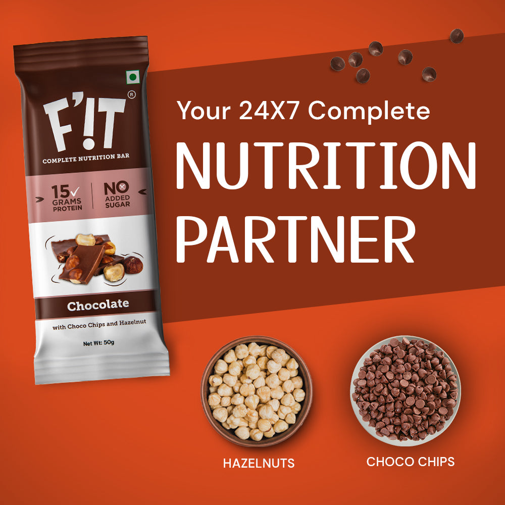 FiT Nutrition 15g Whey Protein Bar | Chocolate with Hazelnut | Pack of 6 x 50g