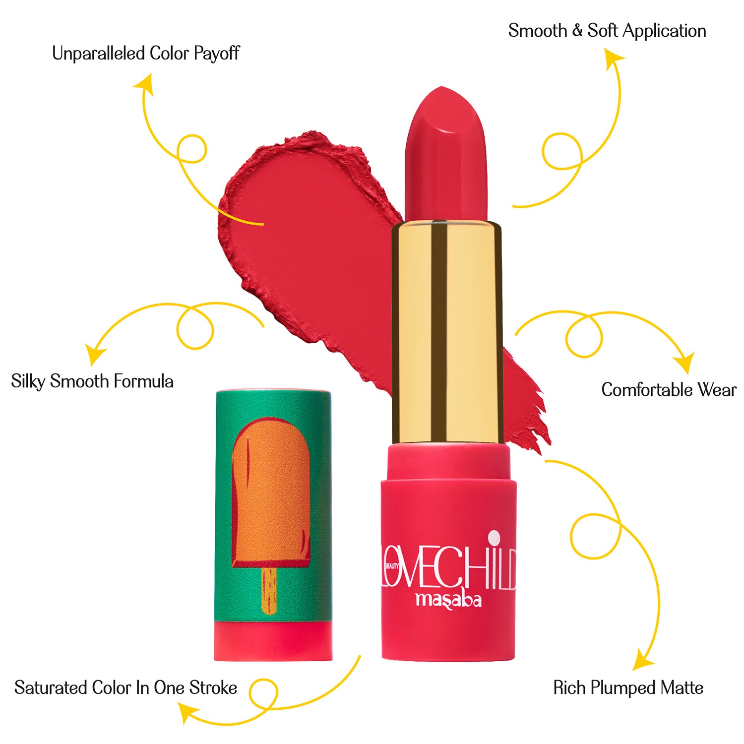 LoveChild Masaba - For the Kid in You! - 02 Popsicle - Luxe Matte Lipstick