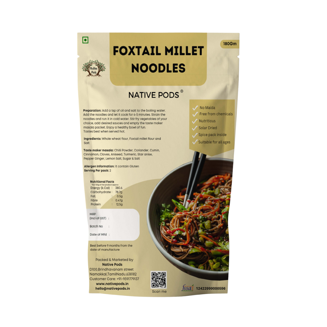 Native Pods Foxtail Millet Noodles | Not Fried | No MSG | No Maida