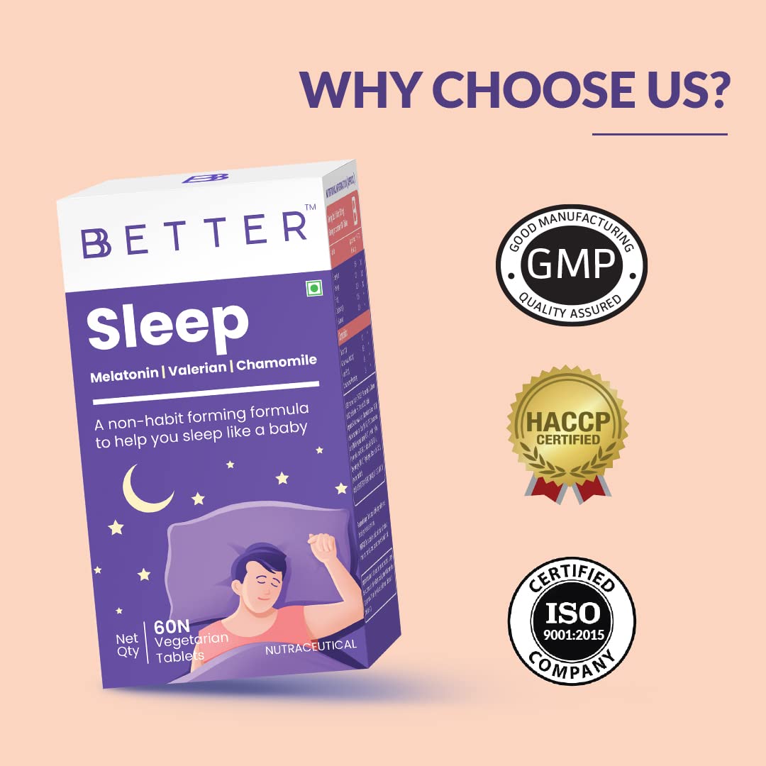 BBetter Supplement for better Sleep I 60 Tablets