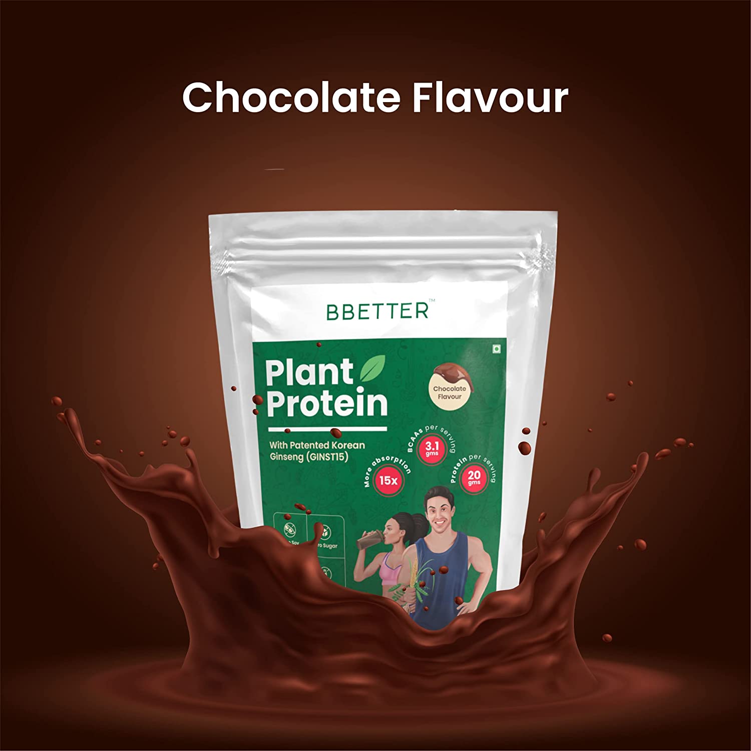 BBetter Plant Protein |  No Added Sugar | With Korean Ginseng I 20g Protein per serving I 400 gm