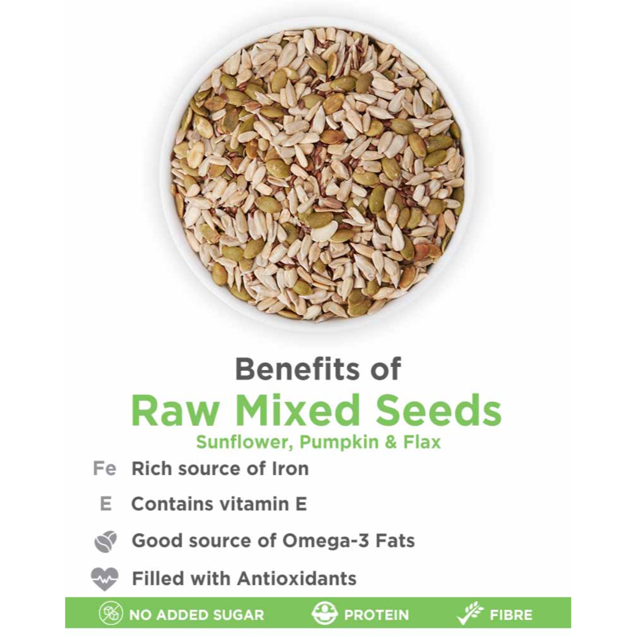 True Elements Raw Sunflower Pumpkin And Flax Seeds 150gm