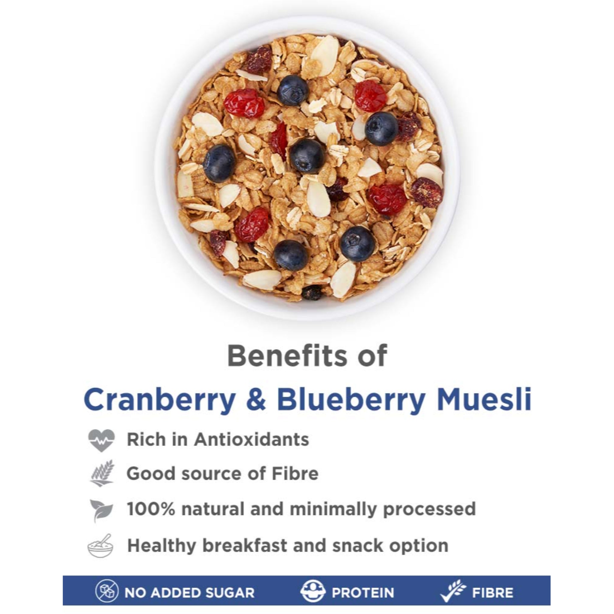 True Elements Cranberry And Blueberry Muesli