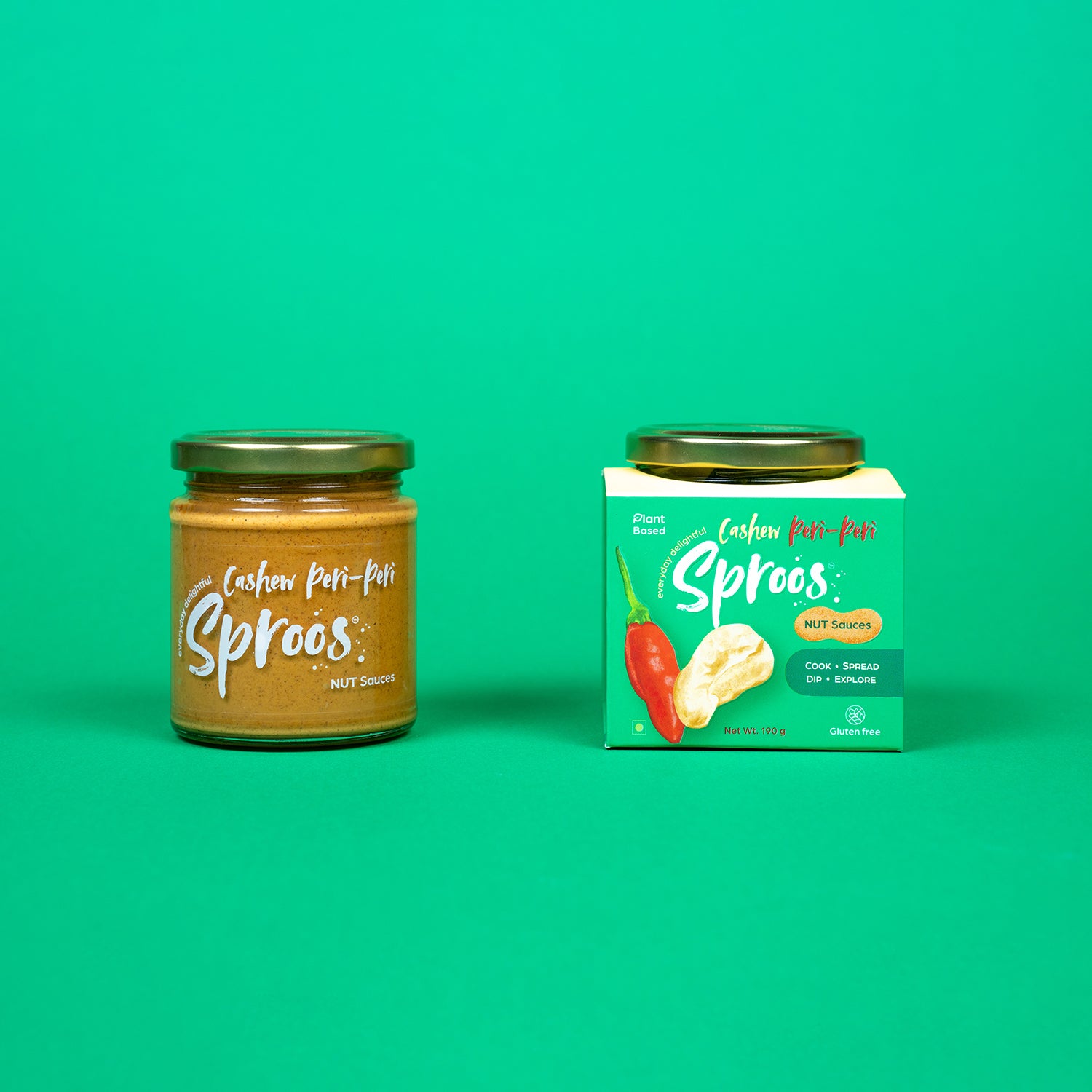 Sproos Nut Sauce | Cashew Peri-Peri | No Preservative | No Added Sugar | 190gm