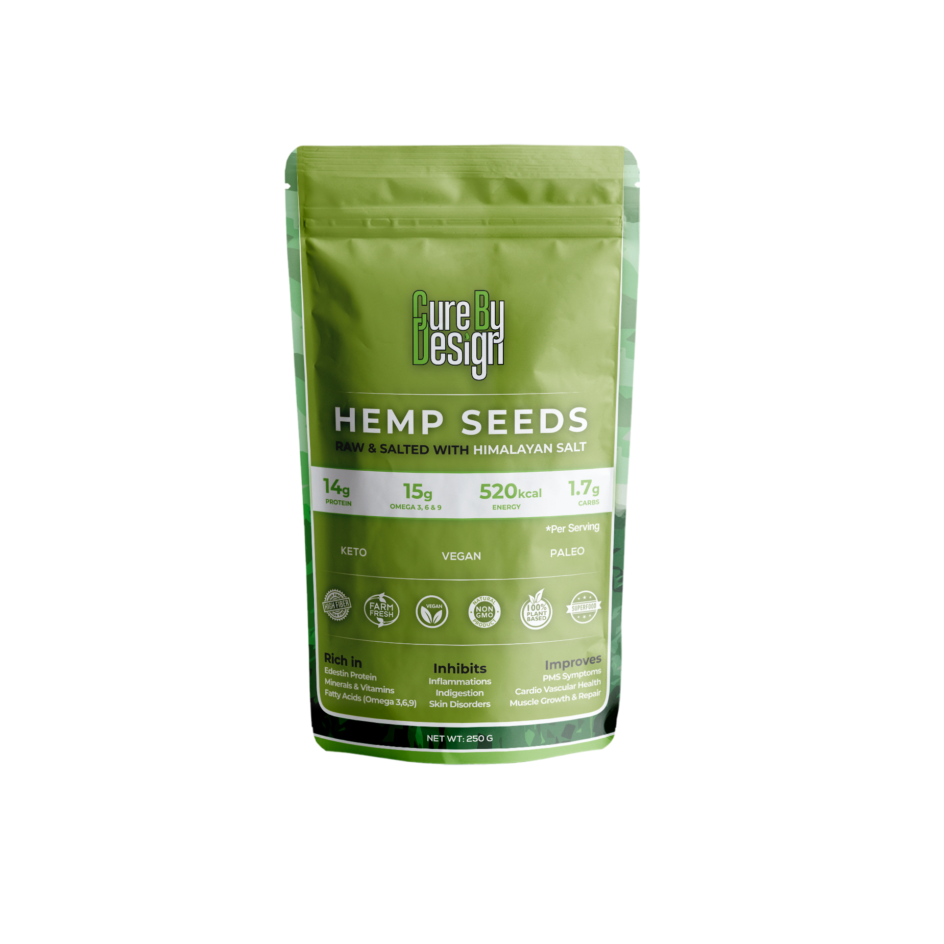 Cure By Design Hemp Seed Toasted with Pink Salt