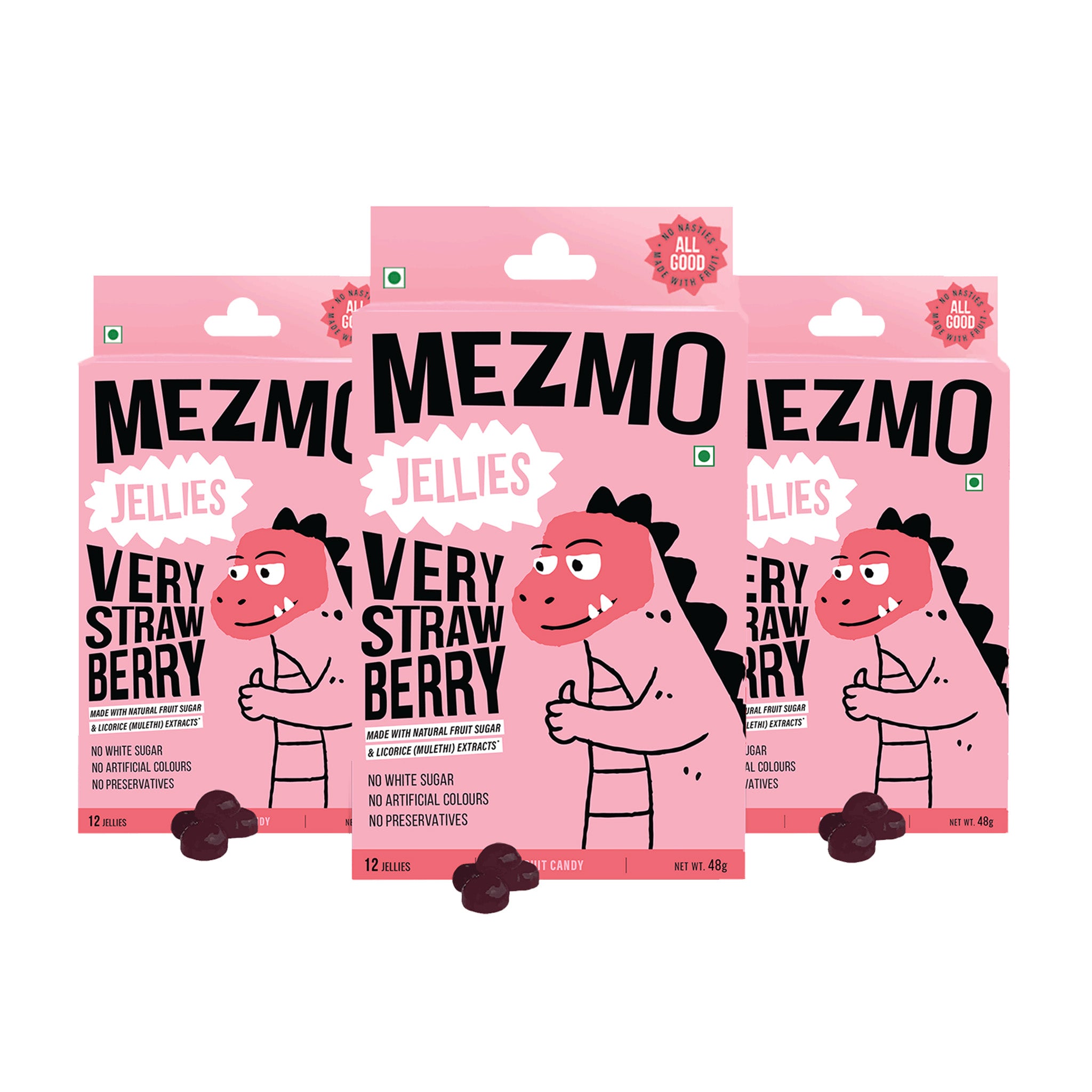Mezmo Candy Very Strawberry Pack of 3 ( 36 Jellies)