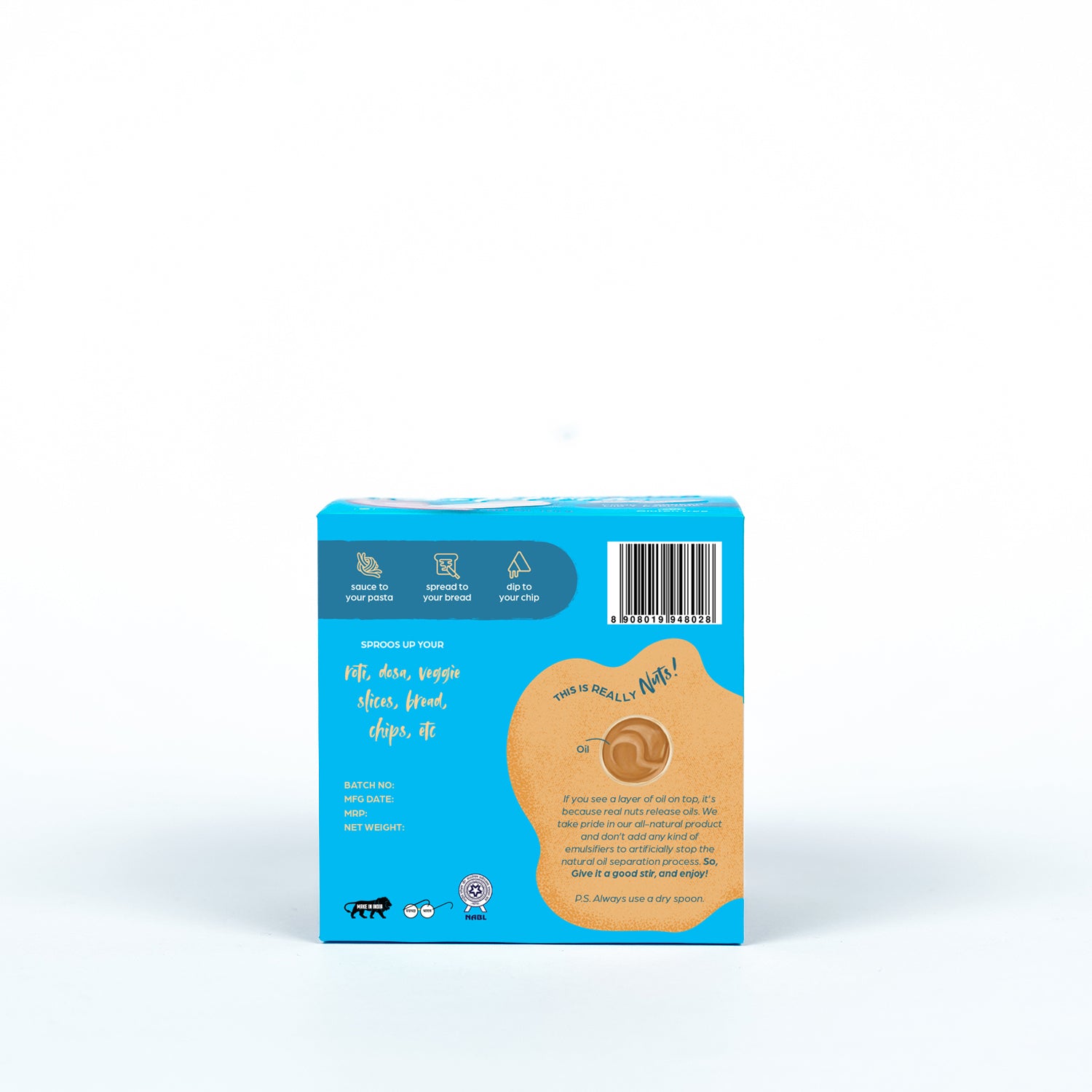 Sproos Nut Sauce | Peanut Rechaedo | No Preservative | No Added Sugar | 190gm