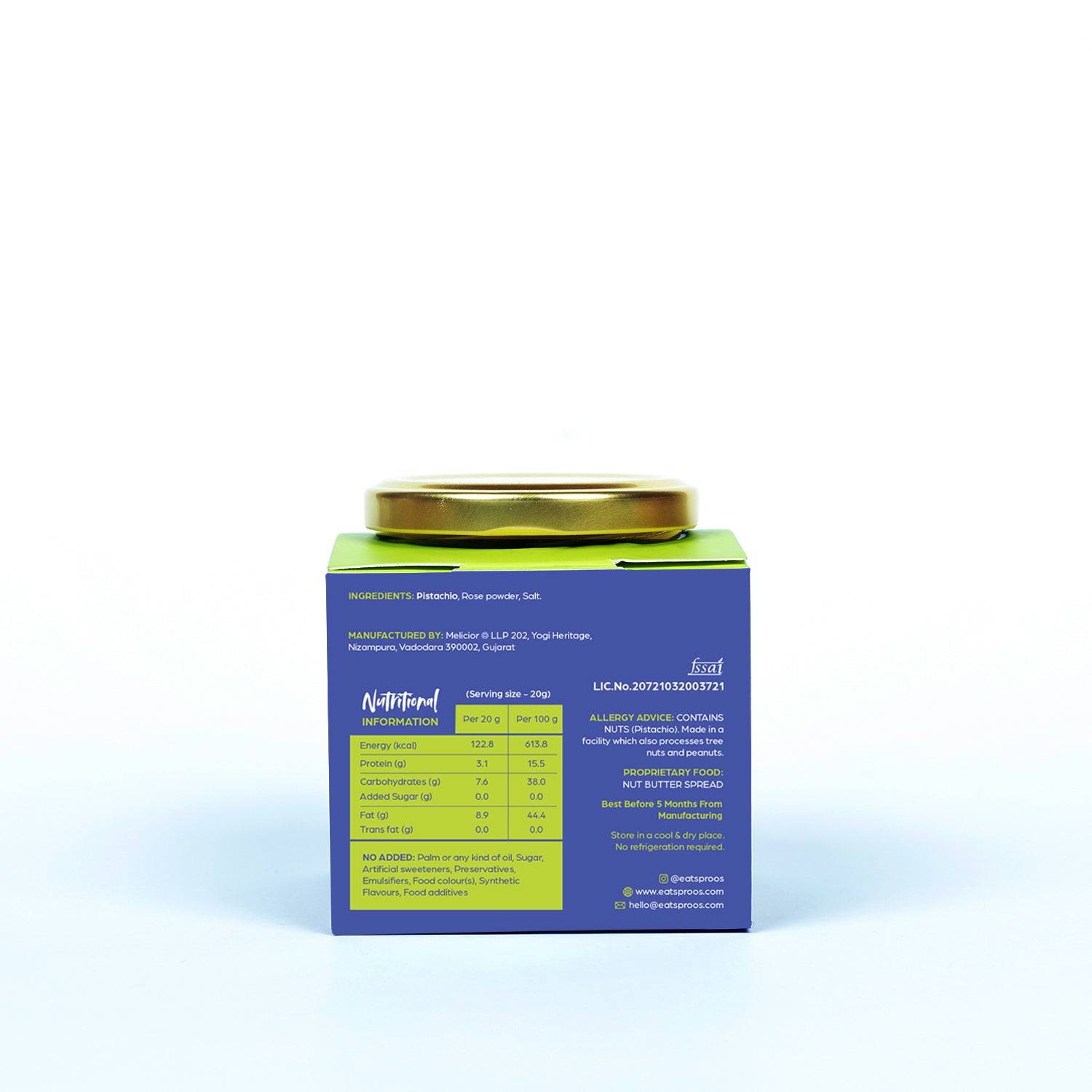 Sproos Nut Sauce | Pistachio Rose | No Preservative | No Added Sugar | 190gm