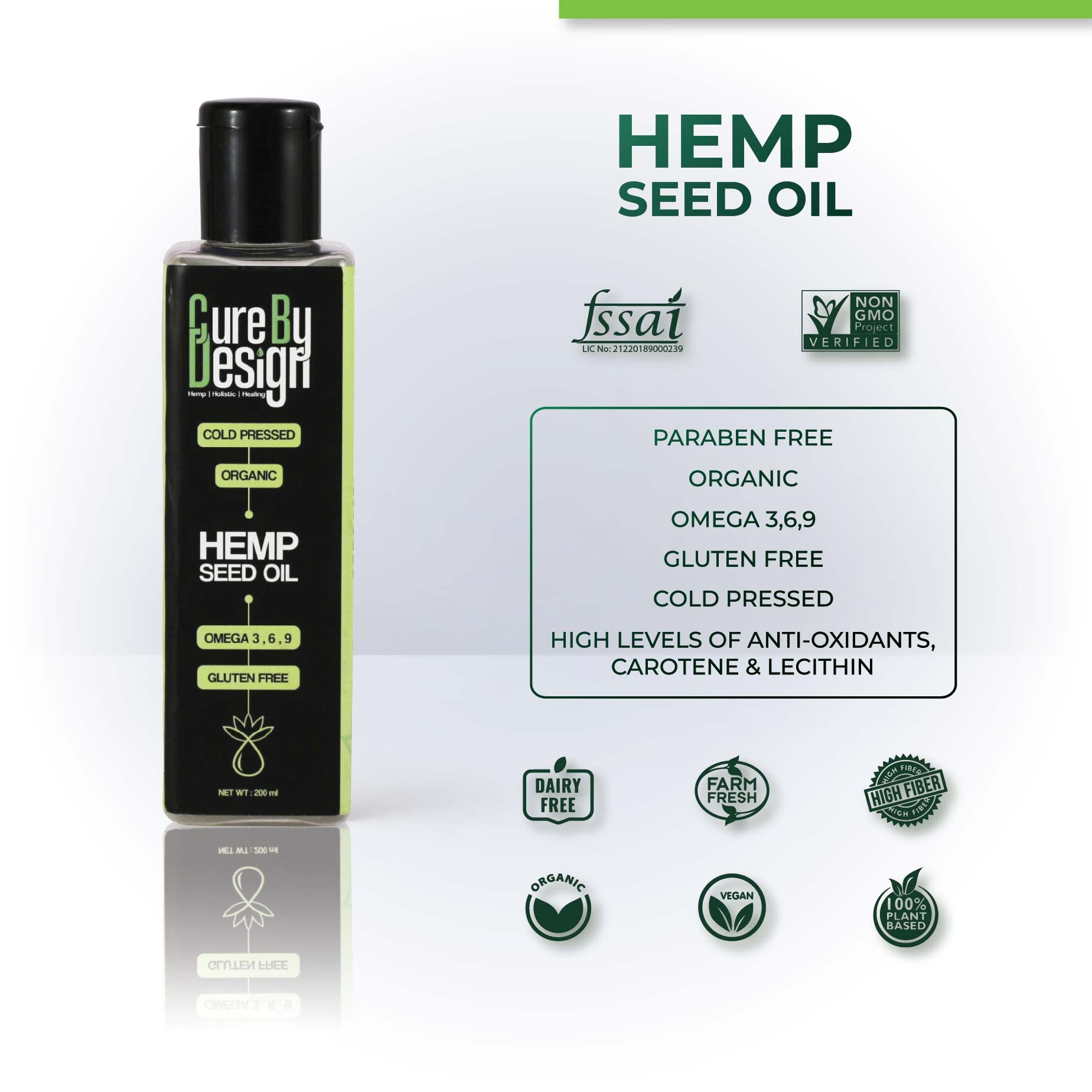 Cure By Design Hemp Seed Oil