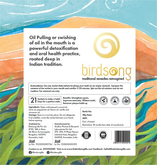 Birdsong Oil Pulling - 21 Sachets