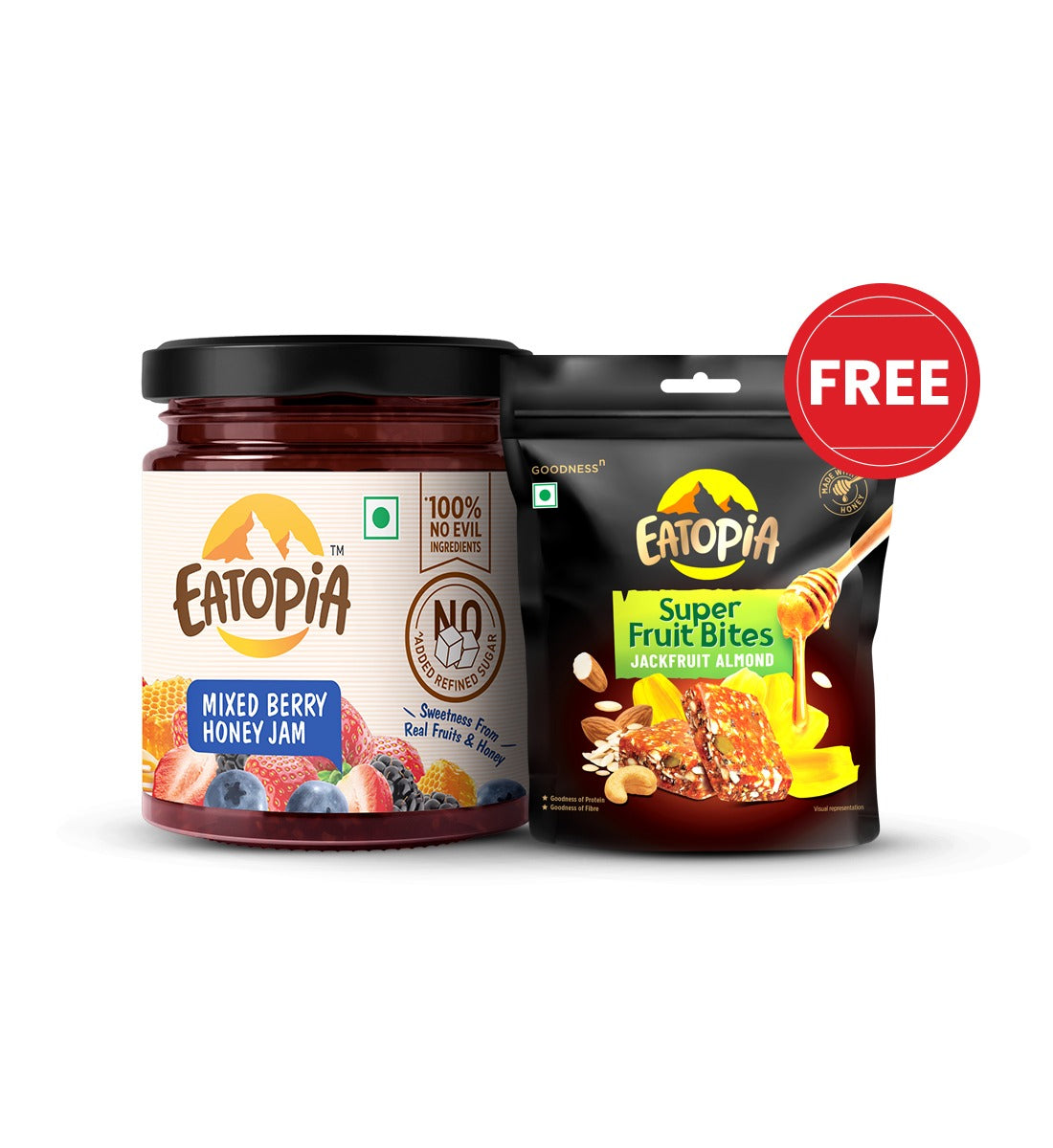 Eatopia Mixedberry honey jam + Jackfruit Almonds-60g (free)