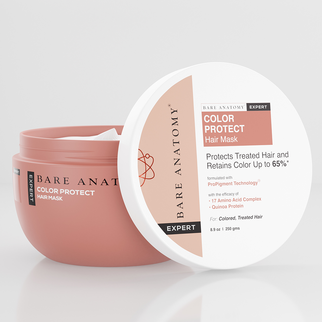 Bare Anatomy EXPERT Color Protect Hair Mask | 17 Amino Acid Complex & Quinoa Protein For Healthy Scalp & Smooth Hair | For Colored, Treated Hair | 250 gm