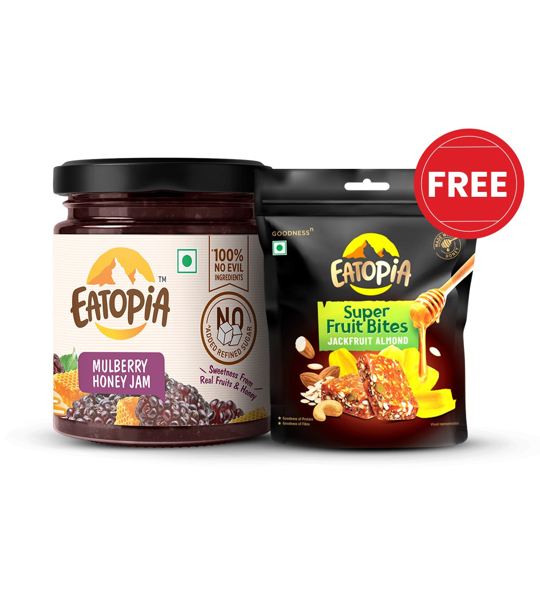 Eatopia Mulberry honey jam + Jackfruit Almonds-60g (free)