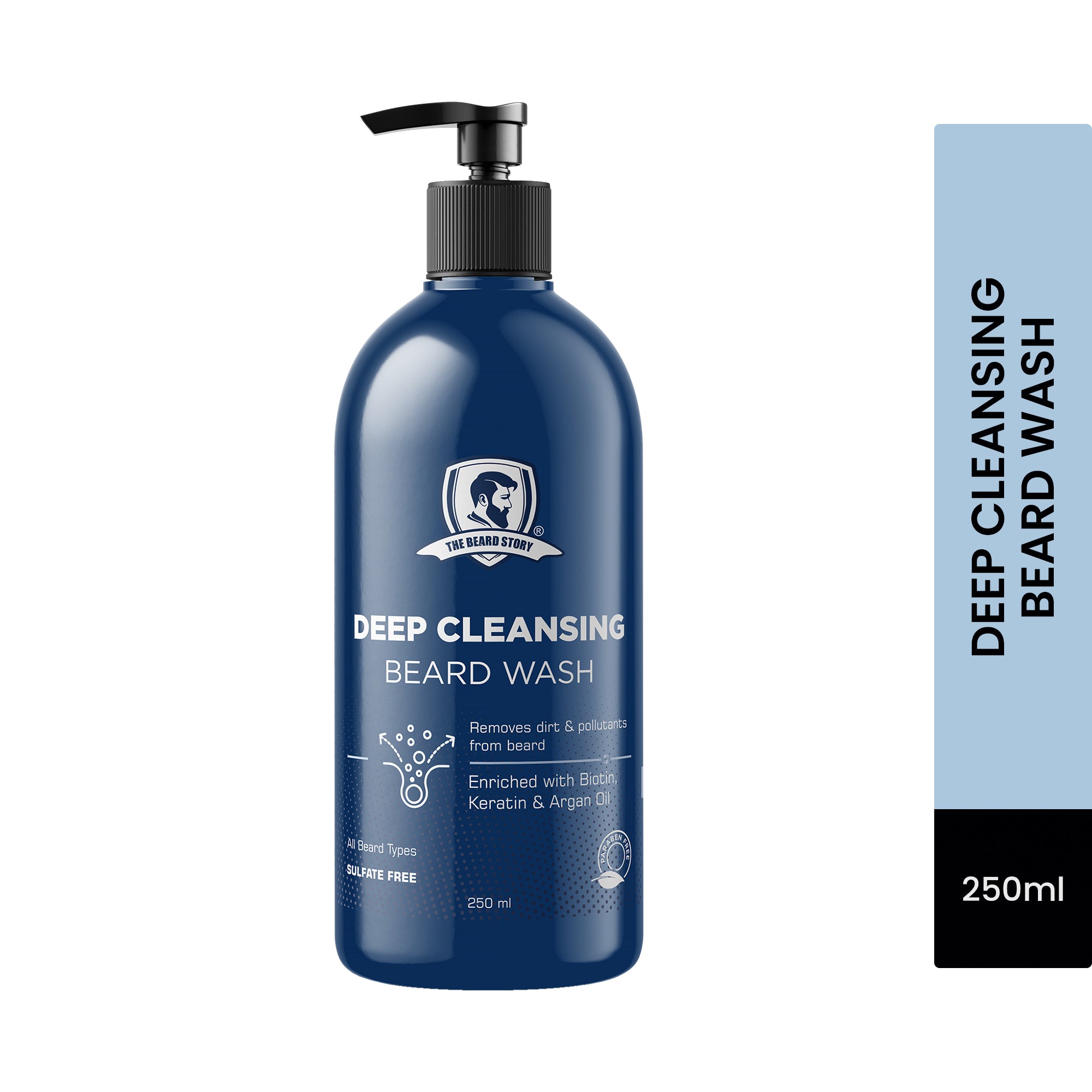 The Beard Story Beard Wash | Deep Cleansing & Moisturising | Enriched with Keratin | For Sort & Frizz Free Beard | 250ml