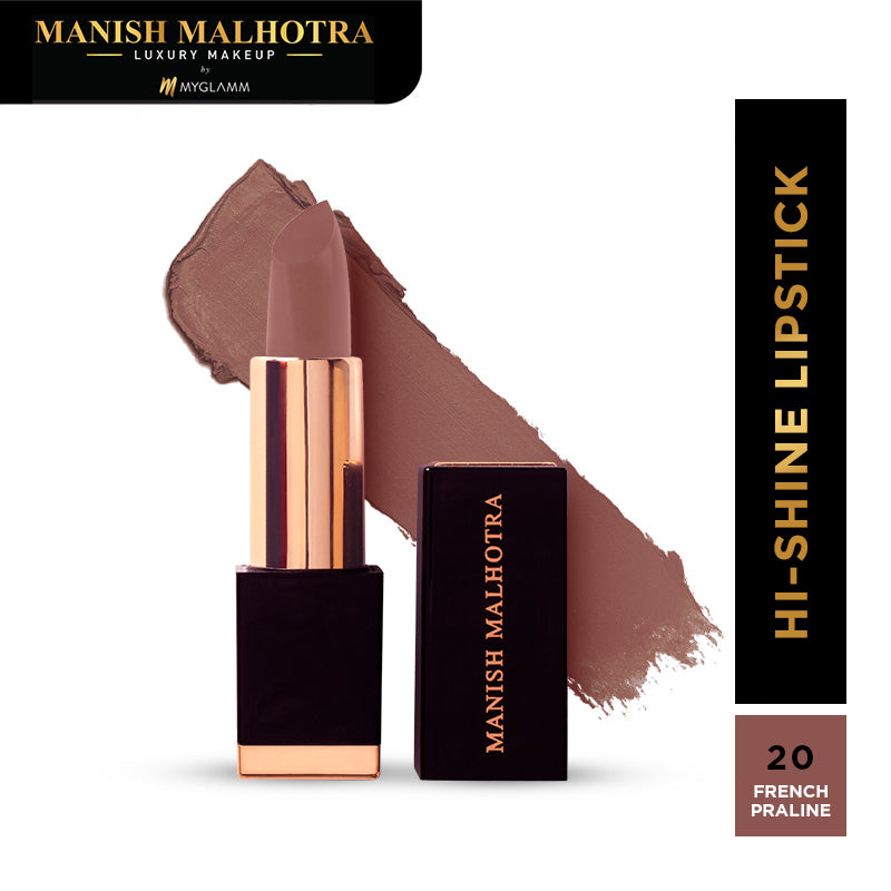 Manish Malhotra Beauty By MyGlamm Hi-Shine Lipstick-French Praline-4gm