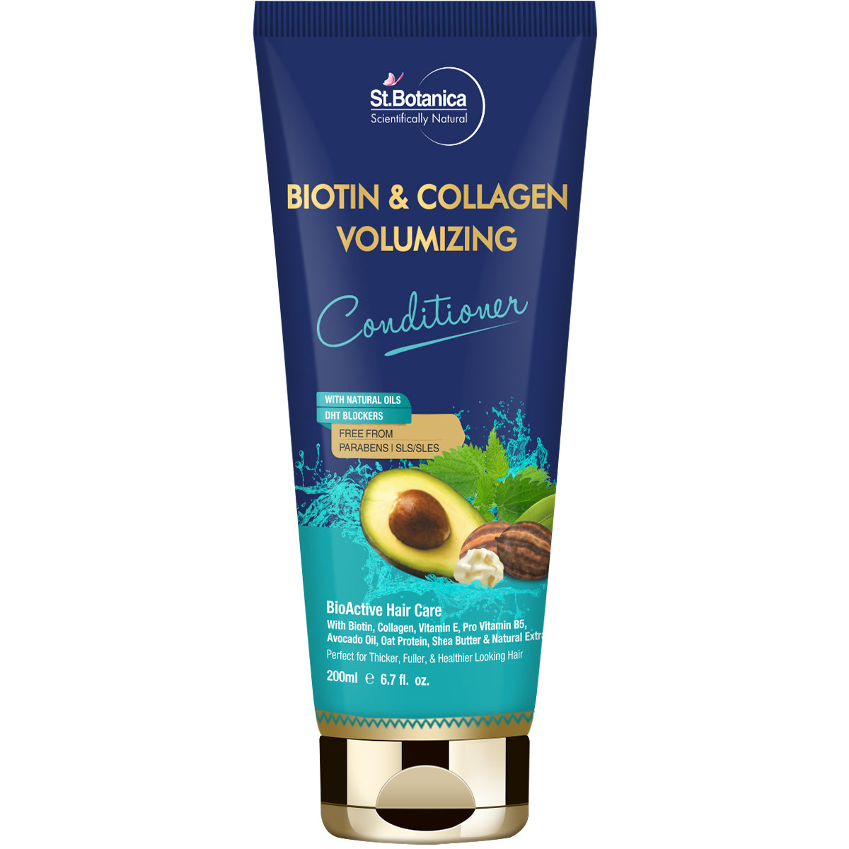 St.Botanica Biotin & Collagen Hair Conditioner, For Thicker, Fuller and Healthy Hair, With Pro-Vitamin B5, E, Avocado Oil & Shea Butter, 200 ml