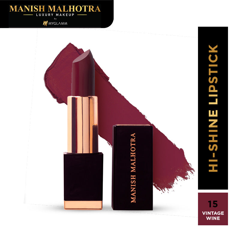 Manish Malhotra Beauty By MyGlamm Hi-Shine Lipstick-Vintage Wine-4gm