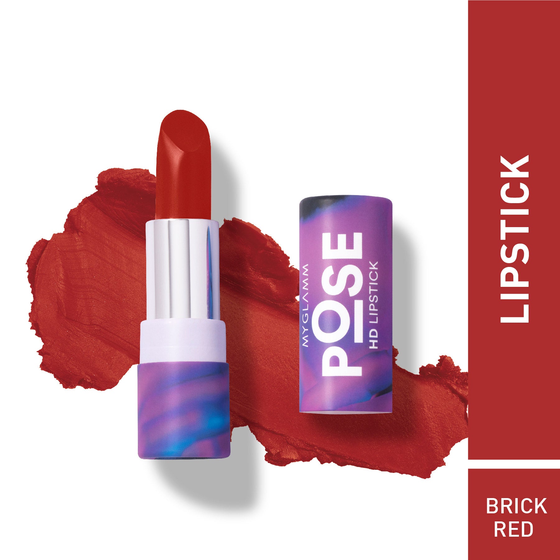 MyGlamm POSE HD Lipstick-Brick Red-4gm