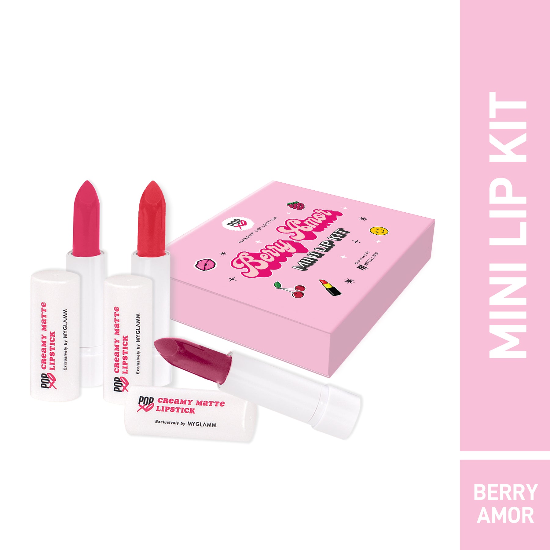 Myglamm Popxo Makeup - Mini Lip Kit-Berry Amor-7.5g