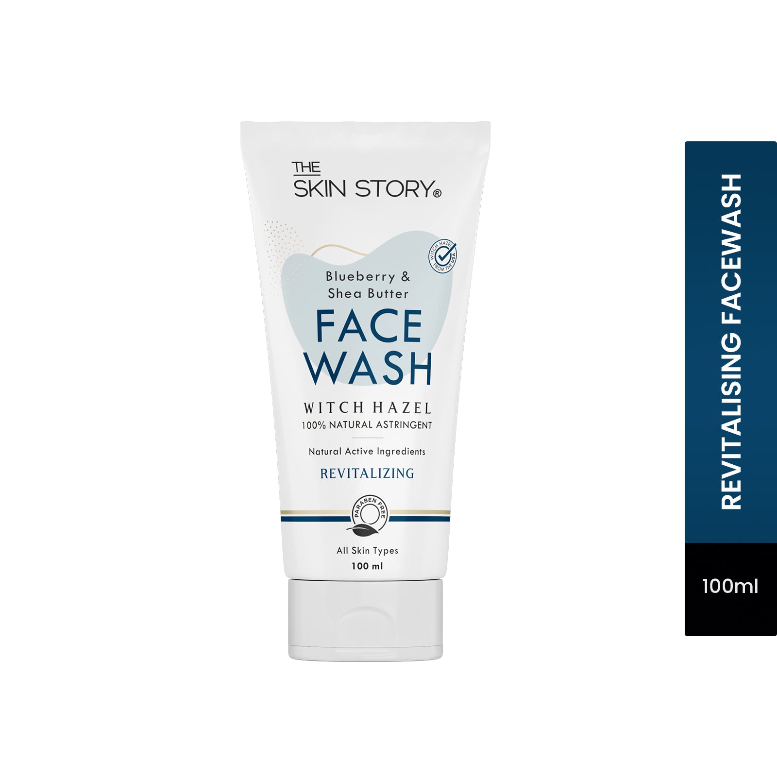 The Skin Story Deep Cleansing Facewash | Face Cleanser | Gentle Skin Cleanser | All Skin Types | Witch Hazel, Blueberry, Shea Butter | 100ml