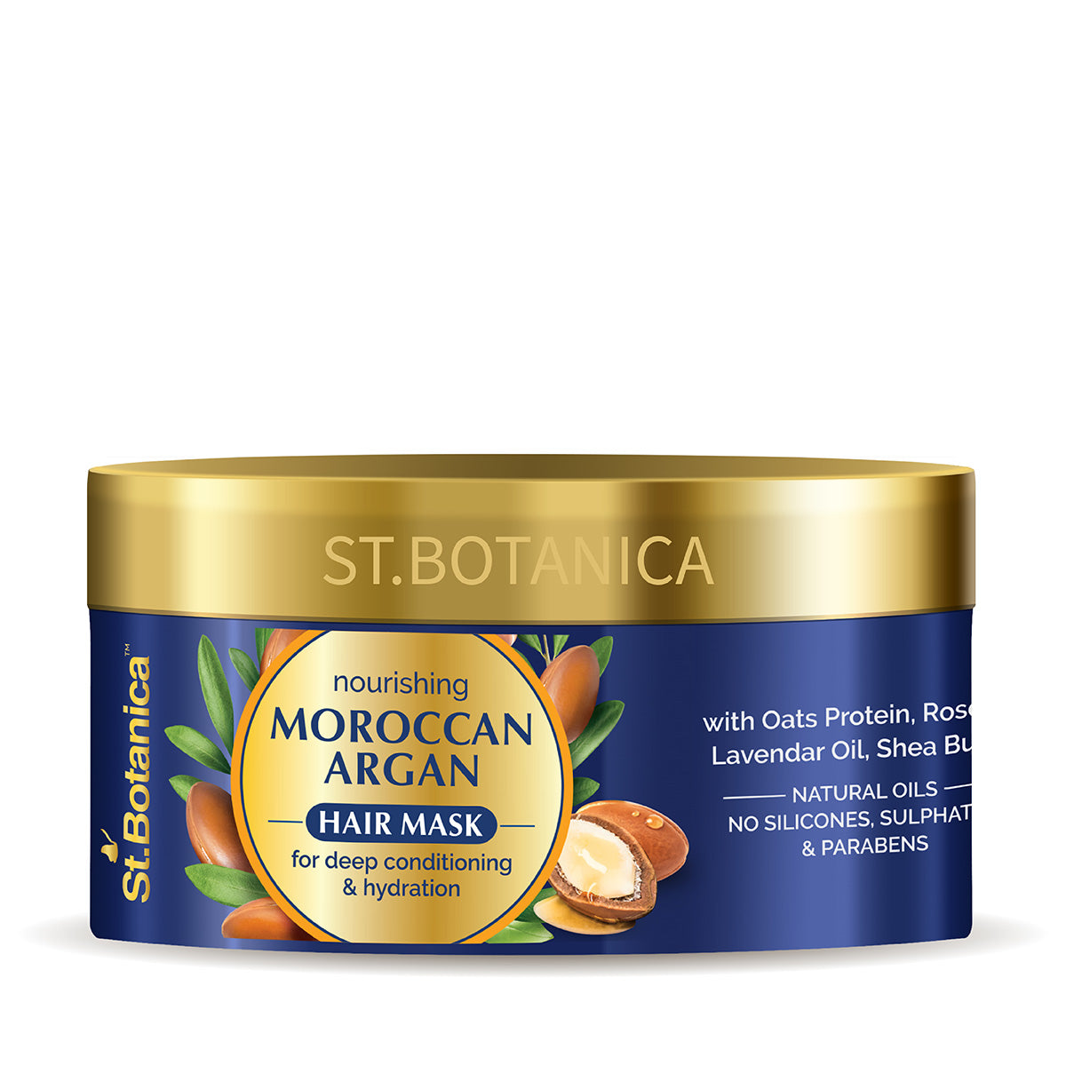 St.Botanica Moroccan Argan Hair Mask - Deep Conditioning & Hydration For Healthier Looking Hair, 200 ml