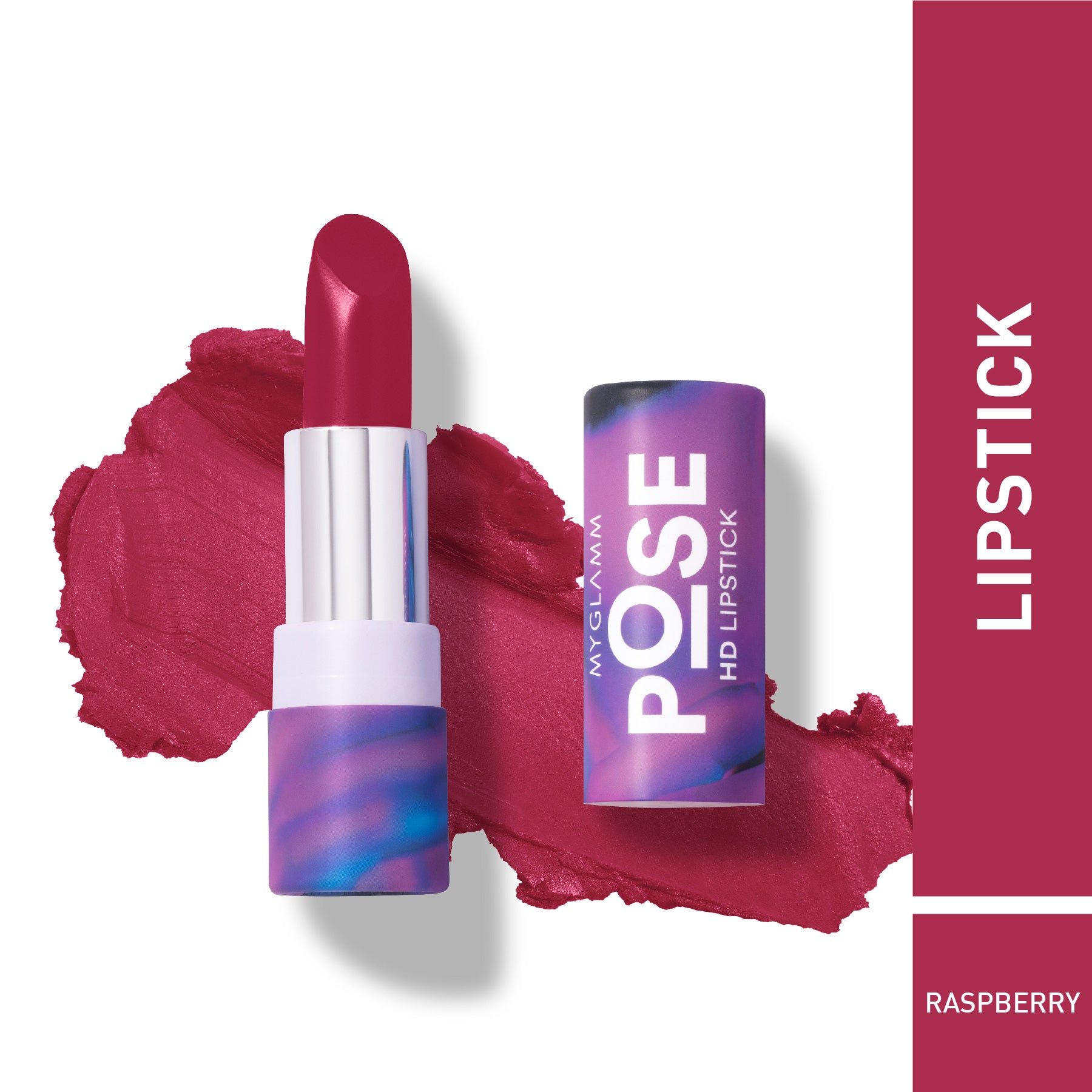 MyGlamm POSE HD Lipstick-Raspberry-4gm