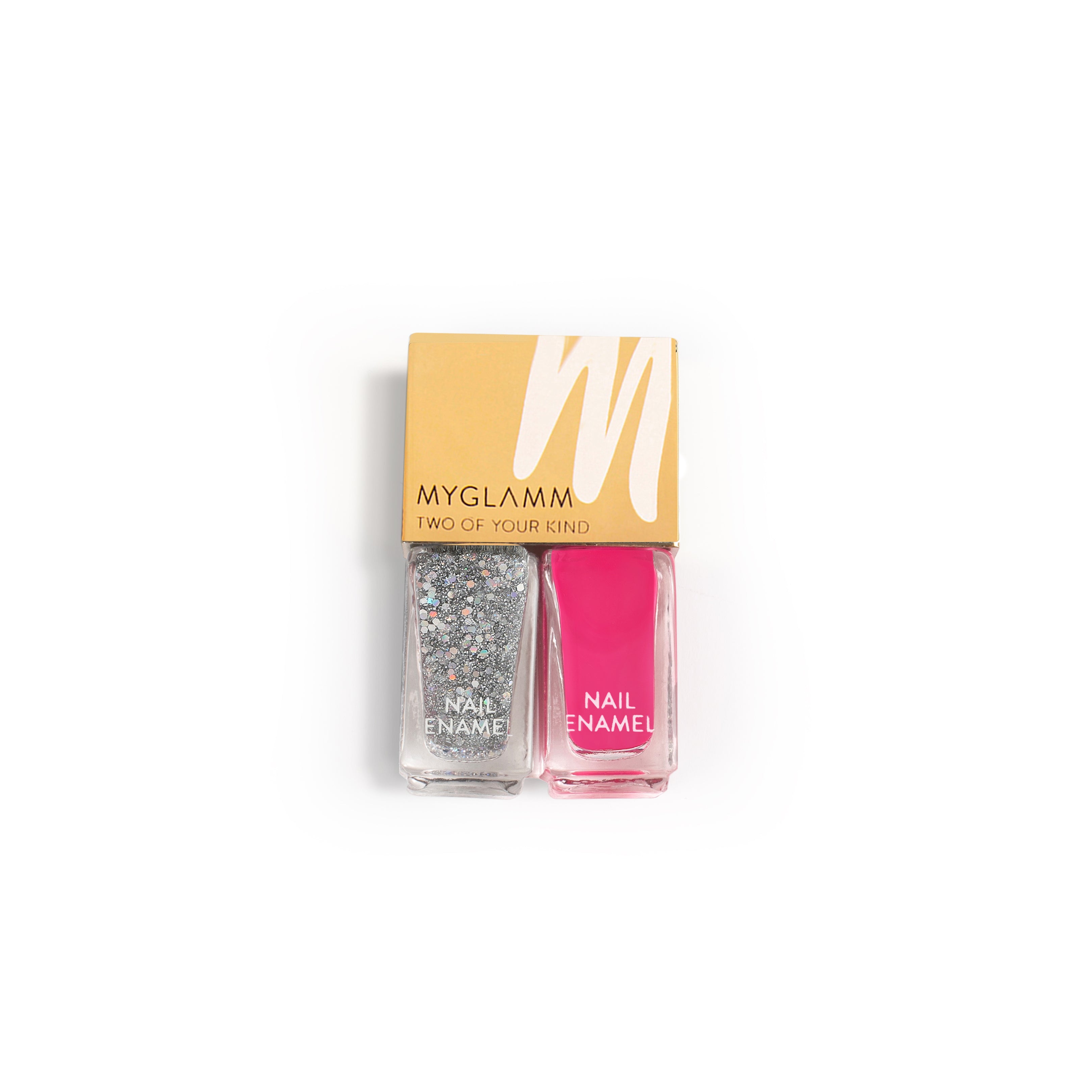 MyGlamm Two Of Your Kind Nail Enamel Duo Glitter Collection-Carnival Crush-10ml