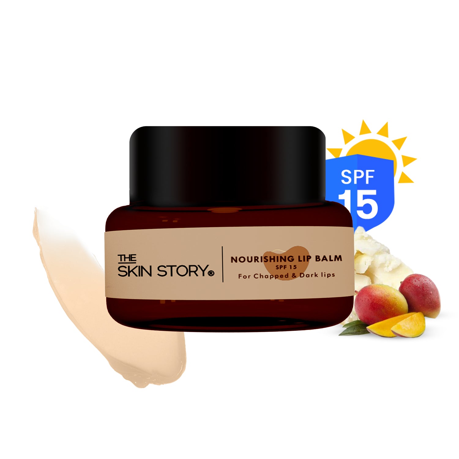 The Skin Story Nourishing Lip Balm | For dry & chapped lips | Reduces pigmentation on lips | Non sticky| SPF 15 , 25g