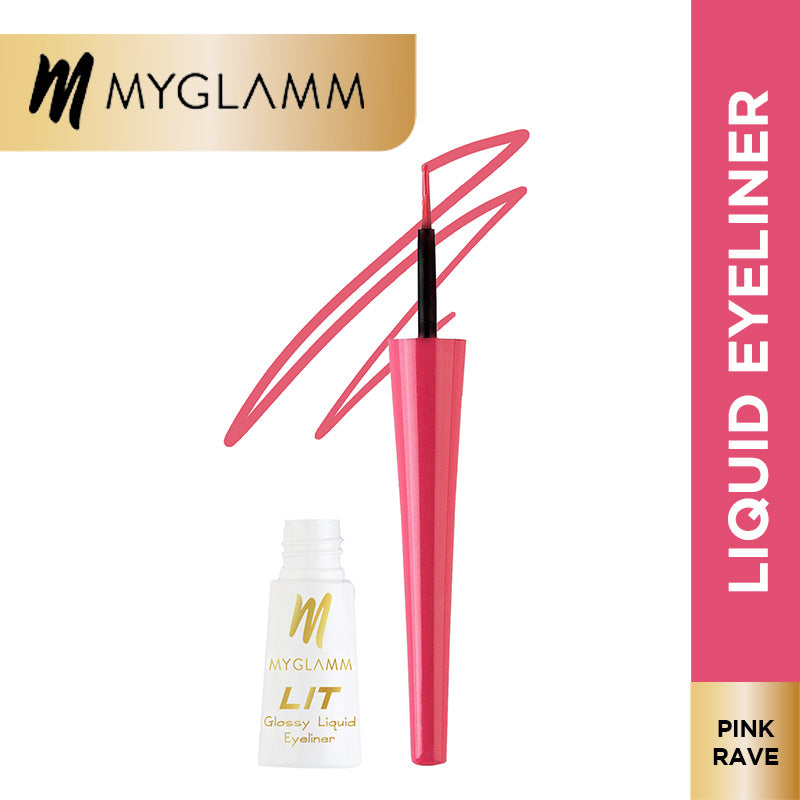 MyGlamm LIT Glossy Liquid Eyeliner-Pink Rave-3.5ml